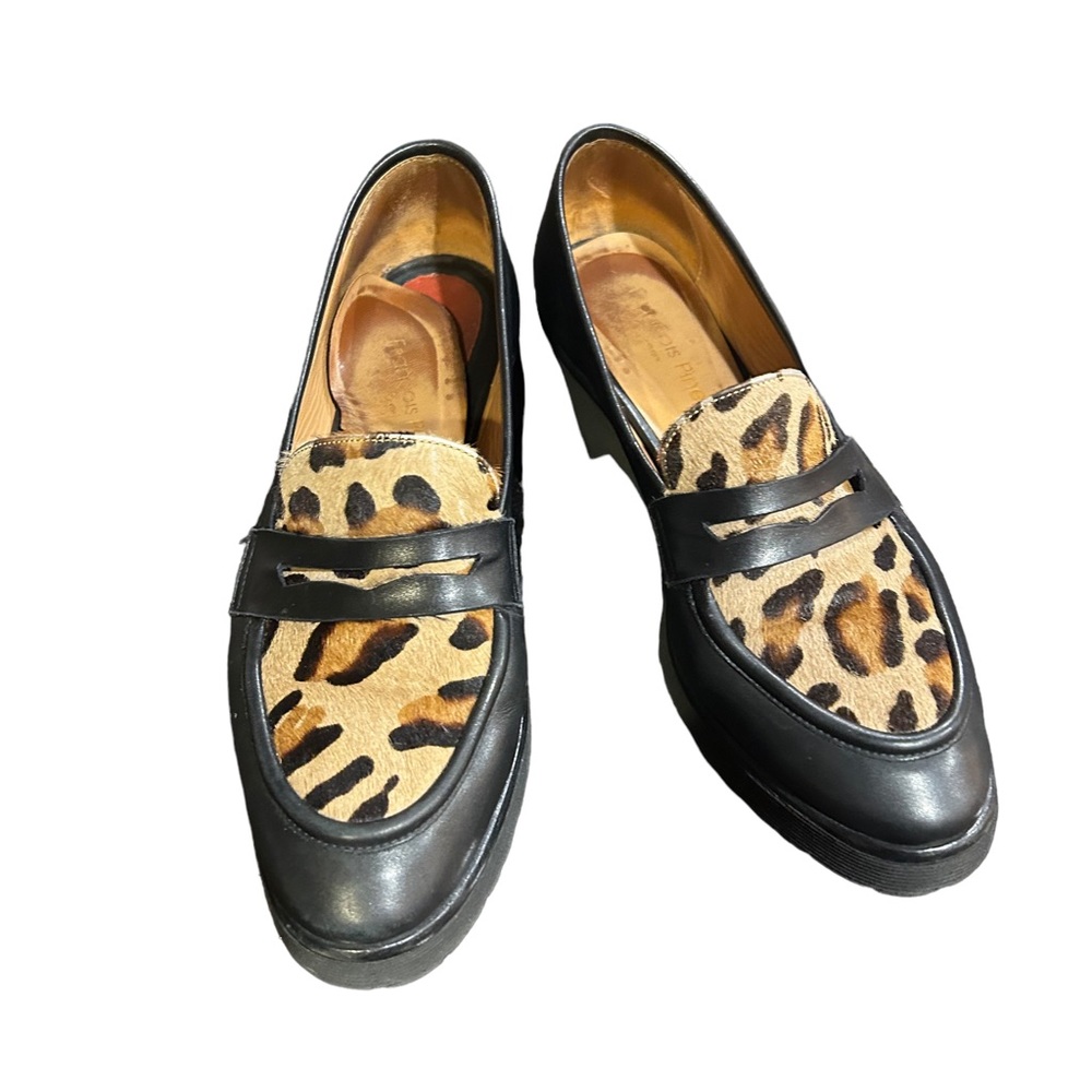 Francois Pinet Leopard Italian Leather Loafers